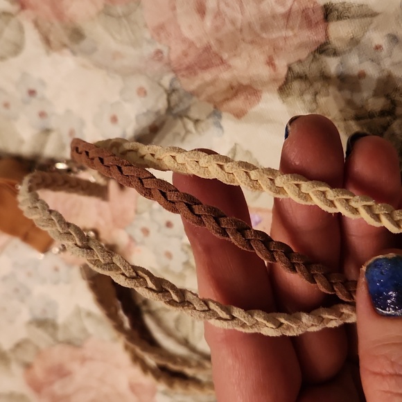 Genuine leather choker necklace and braided headband - Picture 6 of 8